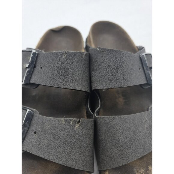 Birkenstock Arizona Sandals Womens Size 7 Black Two Strap Cork Footbed EU 38 - Picture 4 of 11